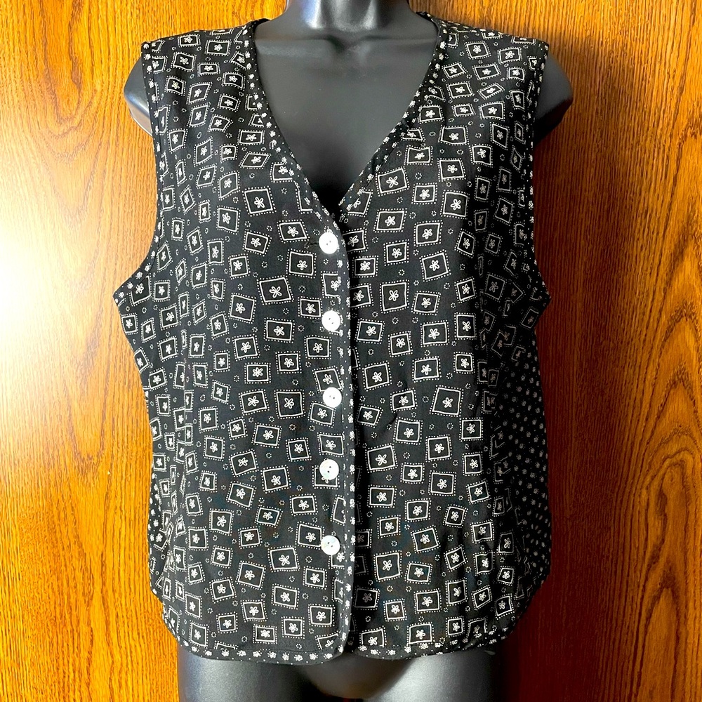 Vintage Dark Academia 90s Printed Talbots Vest